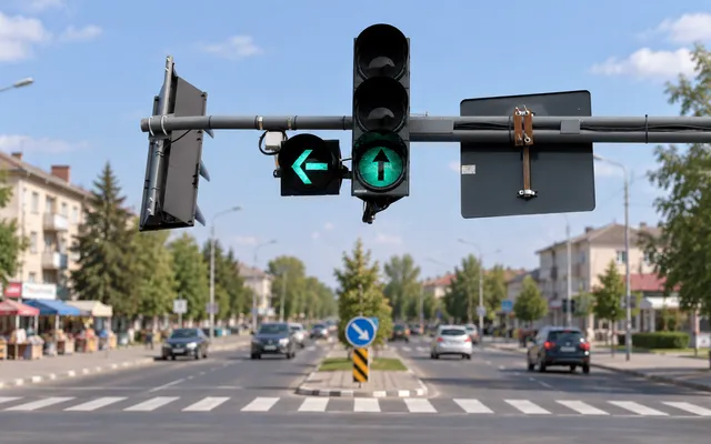 Un semafor inteligent funcționează pe R7, lângă autogara Drochia