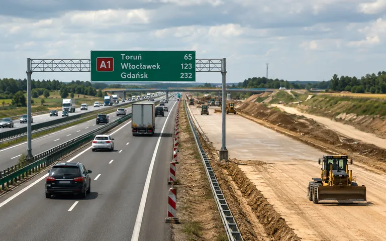 Autostrada A1 między Toruniem a Włocławkiem zyska trzeci pas