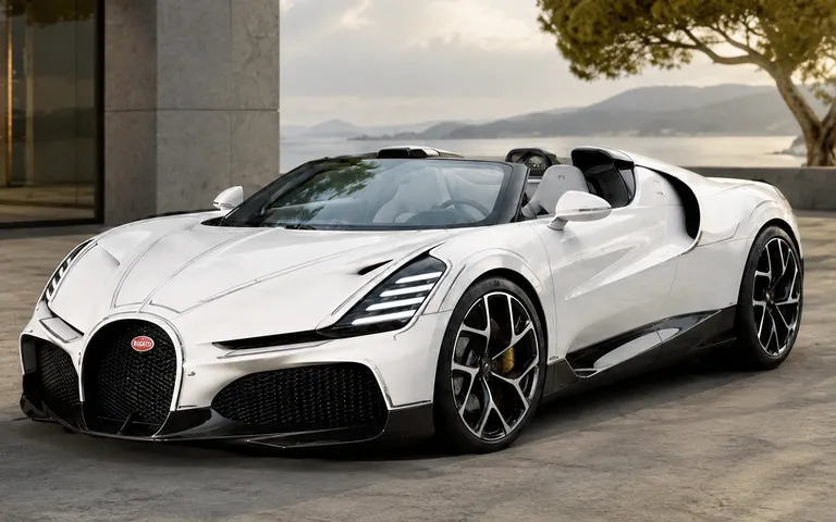 Bugatti W16 Mistral Blanc Éternel: porcelana i W16